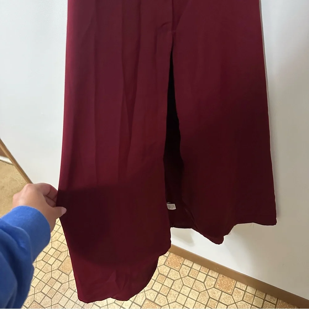 Elegant Burgundy Off-Shoulder Dress Size Large - Picture 7 of 8